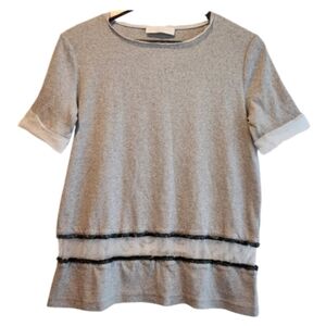FABIANA FILIPPI MESH TOP SHORT SLEEVES GREY COLOR SIZE MEDIUM MADE IN ITALY
